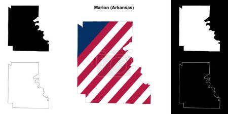 Marion County (Arkansas) outline map set