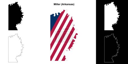 Miller County (Arkansas) umrissenes Kartenset