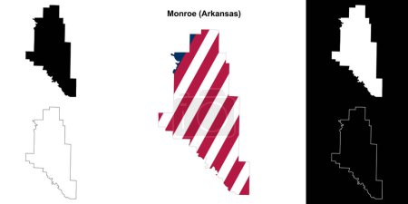 Monroe County (Arkansas) outline map set