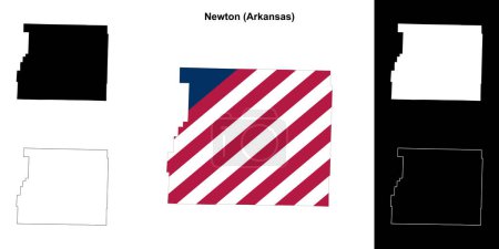 Newton County (Arkansas) outline map set