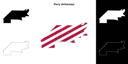 Perry County (Arkansas) outline map set