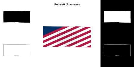 Poinsett County (Arkansas) umrissenes Kartenset