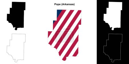 Pope County (Arkansas) outline map set
