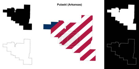 Pulaski County (Arkansas) outline map set