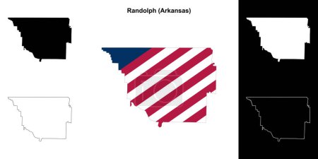 Randolph County (Arkansas) outline map set