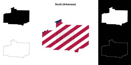Scott County (Arkansas) Umrisse einer Karte