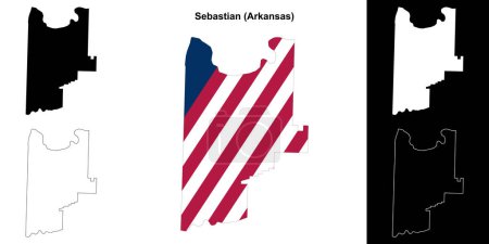 Sebastian County (Arkansas) outline map set