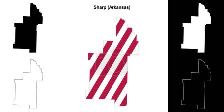 Sharp County (Arkansas) outline map set
