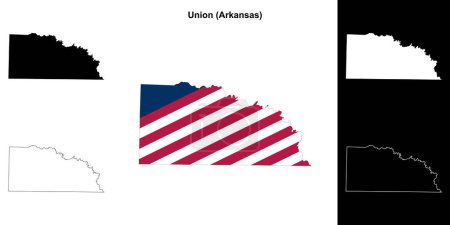 Union County (Arkansas) outline map set