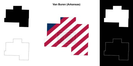 Illustration for Van Buren County (Arkansas) outline map set - Royalty Free Image