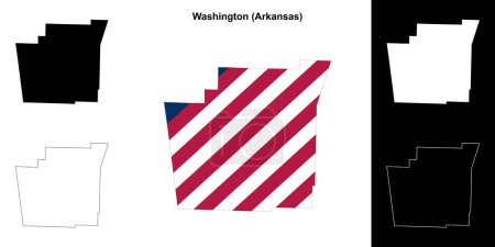 Washington County (Arkansas) outline map set