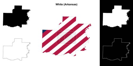 White County (Arkansas) outline map set