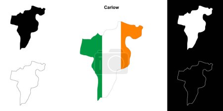 Carlow county outline map set