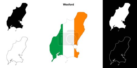 Wexford county outline map set
