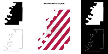 Conjunto de mapas de contorno del Condado de Bolívar (Mississippi)
