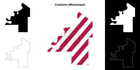 Coahoma County (Mississippi) outline map set