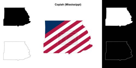 Copiah County (Mississippi) outline map set
