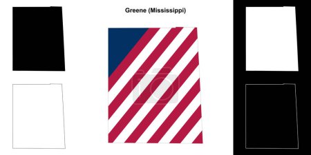 Greene County (Mississippi) outline map set