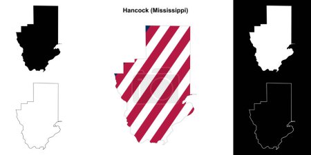 Hancock County (Mississippi) outline map set