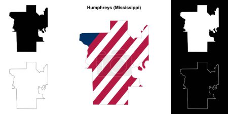 Humphreys County (Mississippi) outline map set