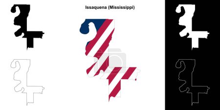 Issaquena County (Mississippi) outline map set