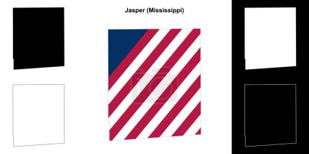 Jasper County (Mississippi) outline map set