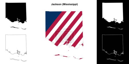 Jackson County (Mississippi) outline map set