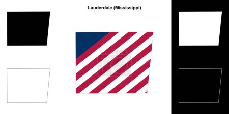 Lauderdale County (Mississippi) outline map set