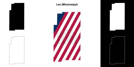 Lee County (Mississippi) outline map set