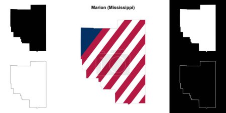 Marion County (Mississippi) outline map set