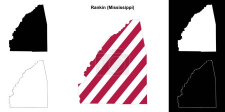 Rankin County (Mississippi) outline map set