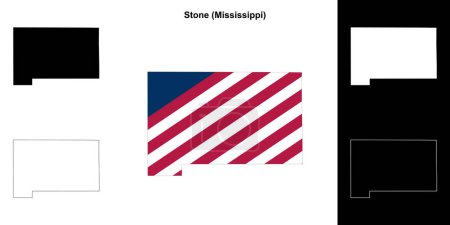 Stone County (Mississippi) outline map set