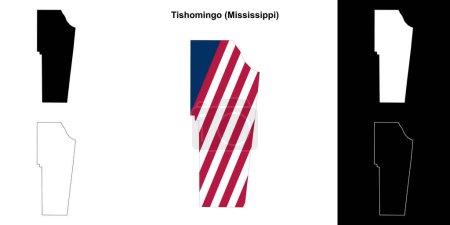 Tishomingo County (Mississippi) outline map set