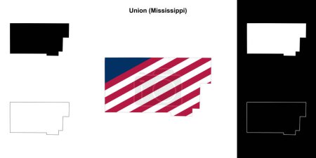 Union County (Mississippi) outline map set