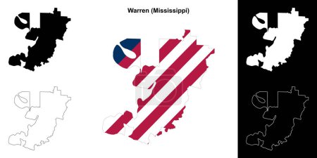 Conjunto de mapas de contorno del Condado de Warren (Mississippi)