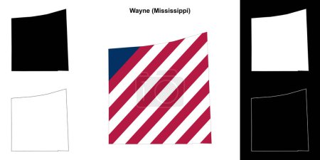 Wayne County (Mississippi) outline map set