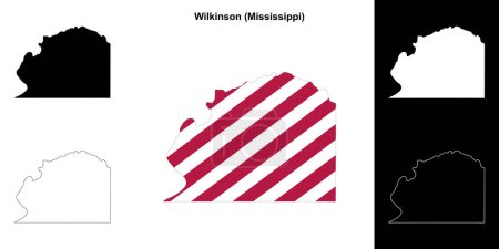 Wilkinson County (Mississippi) outline map set