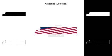 Ilustración de Condado de Arapahoe (Colorado) esquema mapa conjunto - Imagen libre de derechos
