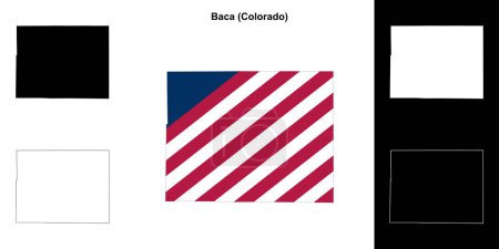 Ilustración de Conjunto de mapas de contorno del Condado de Baca (Colorado) - Imagen libre de derechos