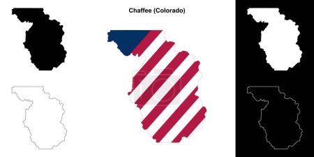 Chaffee County (Colorado) umrissenes Kartenset