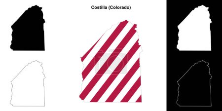 Costilla County (Colorado) outline map set