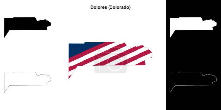 Ilustración de Conjunto de mapas del Condado de Dolores (Colorado) - Imagen libre de derechos