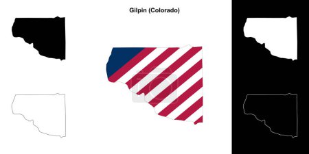 Ilustración de Condado de Gilpin (Colorado) esquema mapa conjunto - Imagen libre de derechos