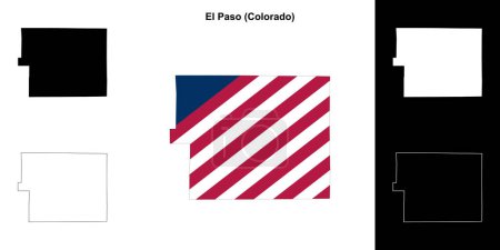Téléchargez les illustrations : Carte générale du comté d'El Paso (Colorado) - en licence libre de droit