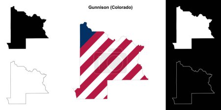 Gunnison County (Colorado) outline map set