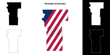 Hinsdale County (Colorado) outline map set