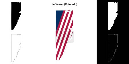 Illustration for Jefferson County (Colorado) outline map set - Royalty Free Image