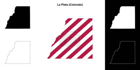La Plata County (Colorado) outline map set