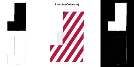 Ilustración de Conjunto de mapas de contorno del Condado de Lincoln (Colorado) - Imagen libre de derechos