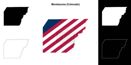 Conjunto de mapas del contorno del Condado de Montezuma (Colorado)